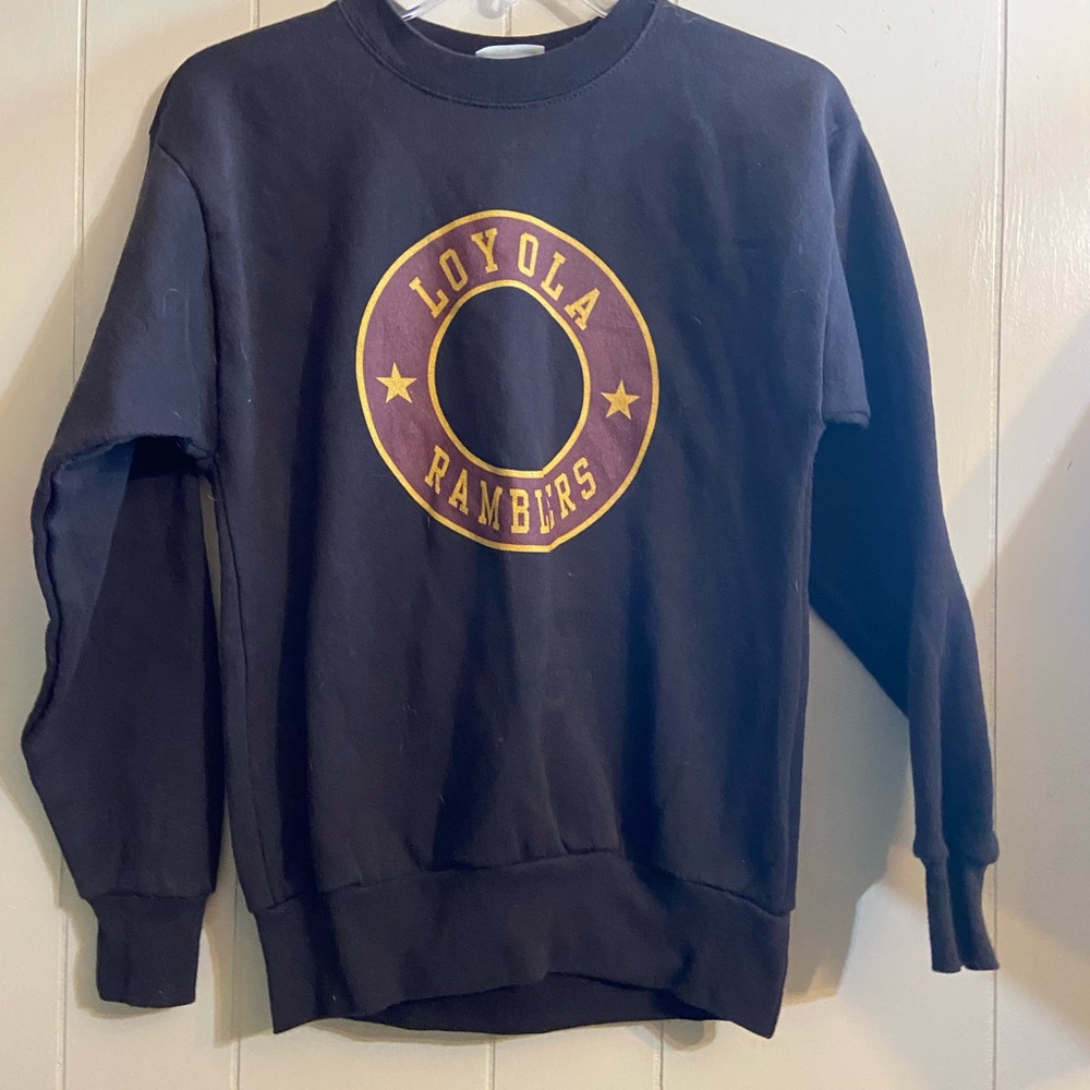 Loyola ramblers long sleeve port & co crew neck Sweatshirt youth large 14 16